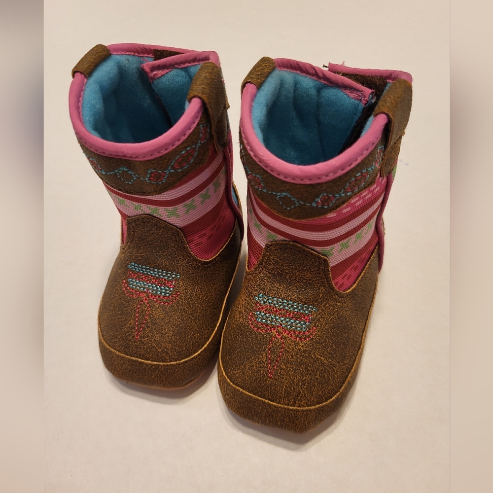 Baby Buckers Twister Winter Boots, Brown & Pink - Size 01